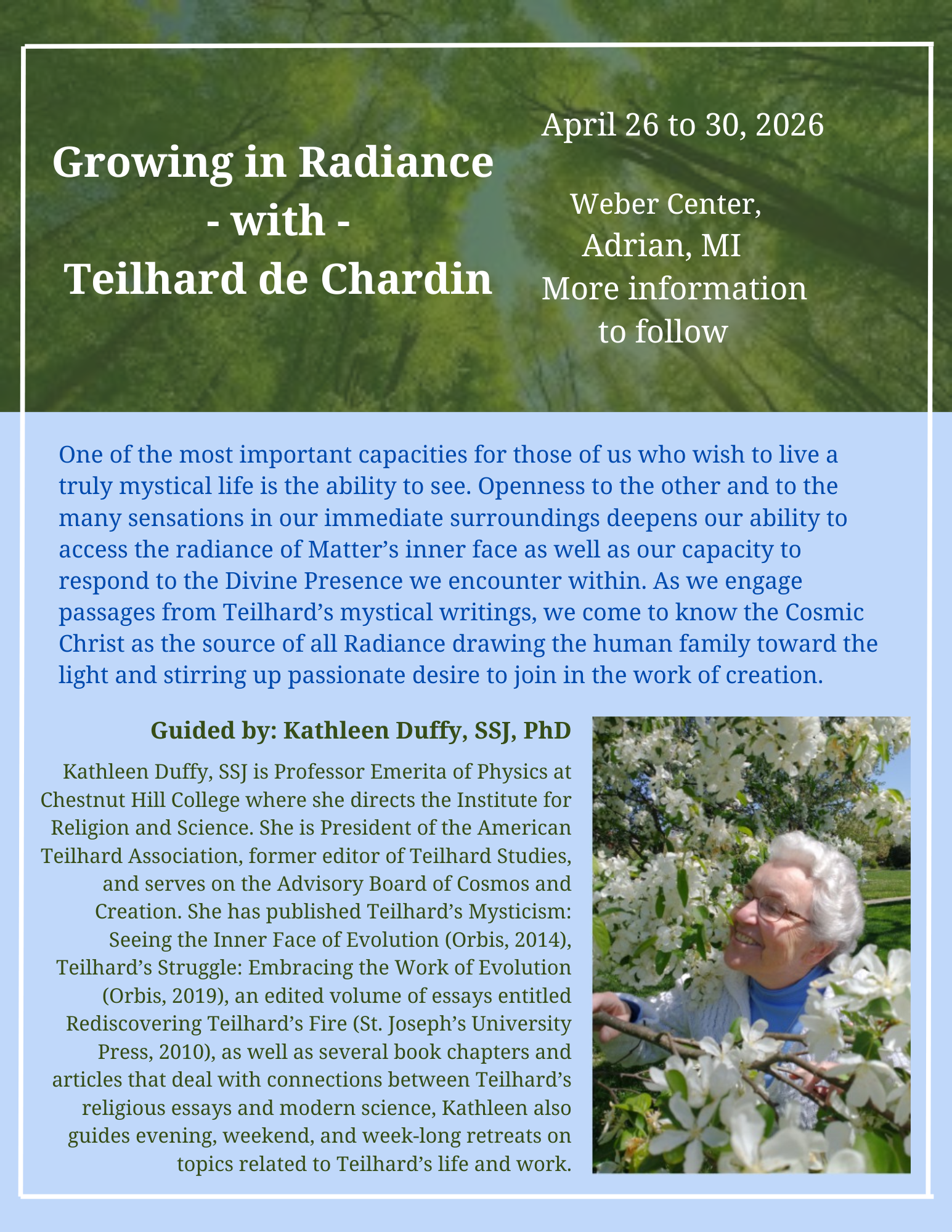 Adrian Dominicans Growing in Radiance Retreat